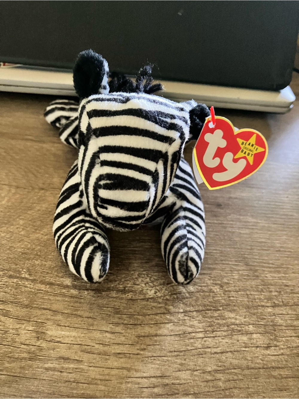 Ty Zebra Beanie Baby Plush - Black & White.  Ziggy